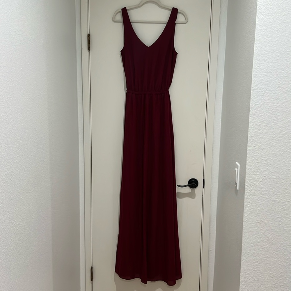 Show me your mumu merlot Kendall maxi chiffon dress
